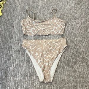 Aerie bikini high cheeky bottoms size L top size M
